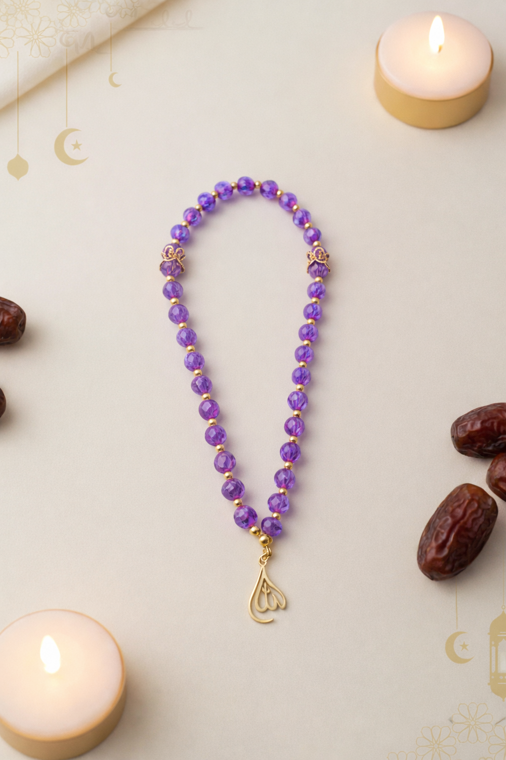 Tesbih „Amethyst & Gold“